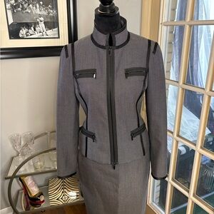Carlisle Gray and Black Women's skirt suit size 4